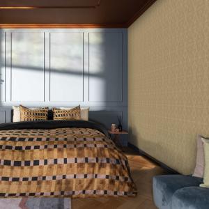 Papel pintado con motivos gráficos dorados 1005 x 52 cm