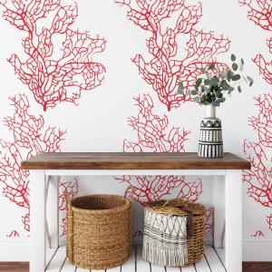 Papel Pintado Coral, papel auténtico, 200x280cm, 8 hojas