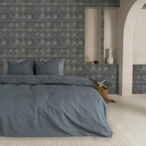 Papel pintado damero azulado 1005 x 52 cm