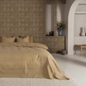 Papel pintado damero dorado 1005 x 52 cm