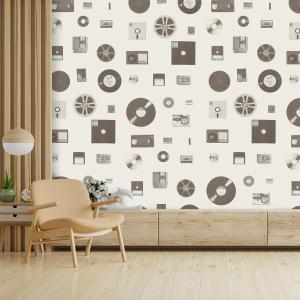 Papel pintado Data box sepia  52x1000cm