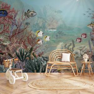 Papel pintado de arrecifes multicolores 364x270cm