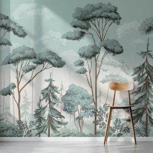 Papel pintado de bosque de fiordos 364x270cm