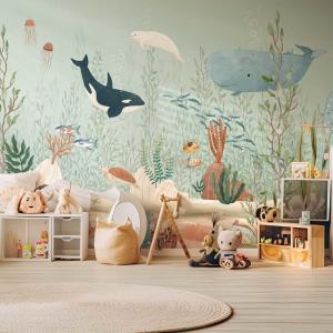 Papel pintado de criaturas marinas 364x270cm