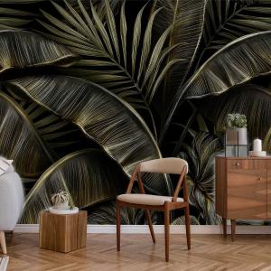 Papel pintado de hojas de palma. 312x270cm