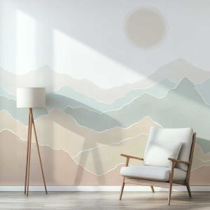 Papel pintado de valles pastel 364x270cm
