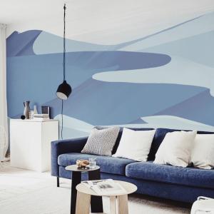 Papel pintado dunas panorámicas azul 255x250cm