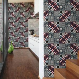 Papel pintado efecto mosaico de colores