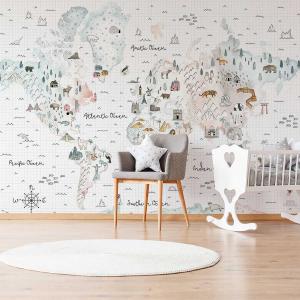 Papel pintado el mundo en dibujos 364x270cm