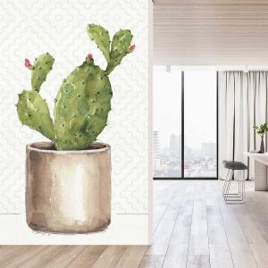 Papel pintado exótico cactus en maceta 208x270cm