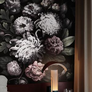 Papel pintado floral oscuro,papel auténtico,200x280cm,8 hoj…