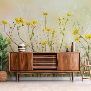 Papel pintado flores amarillas 364x270cm