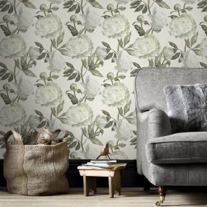 Papel pintado flores vintage natural 1005x52cm