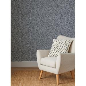 Papel pintado follaje azul vintage 1005 x 52cm