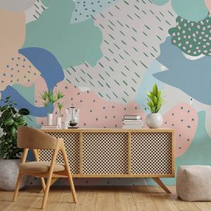 Papel pintado formas pastel 364x270cm