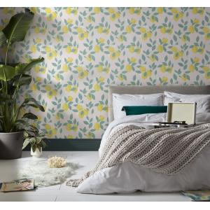 Papel pintado frutos fondo rosa 1005x52cm