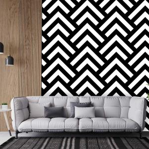 Papel pintado gráfico zig zag retro 260x270cm