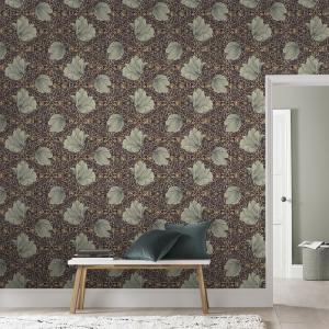 Papel pintado gran flor Vayen burdeos 1005x52cm