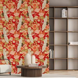 Papel pintado grullas blancas japonesas  156x270cm