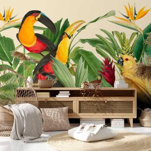 Papel pintado jardín de aves 364x270cm