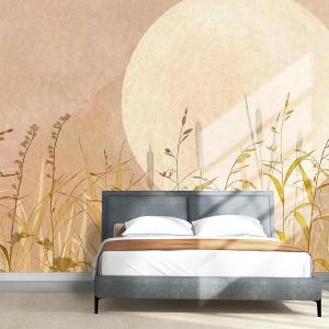 Papel pintado juncos y luna rosa 364x270cm