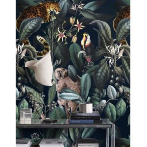 Papel pintado jungla en papel ecológico fino,200x280cm,8 ho…