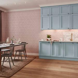 Papel pintado lineas geométricas rosa oro 1005x52cm