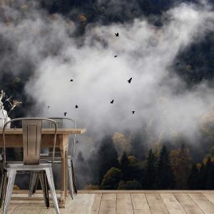 Papel pintado madera con velo de bruma 364x270cm