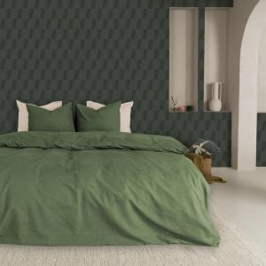 Papel pintado malla verde grisáceo 1005 x 52 cm