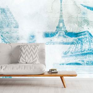 Papel pintado mapa de la torre eiffel  364x270cm