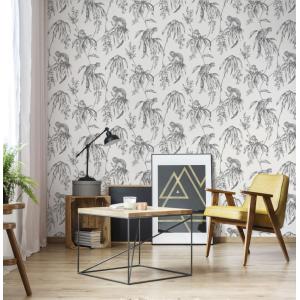 Papel pintado mono sapajú jocoso gris 1005x52cm