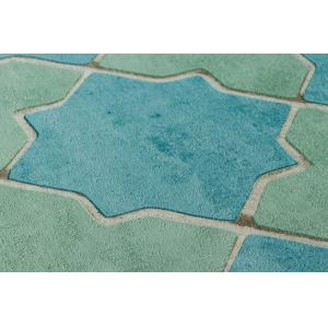 papel pintado motivo de azulejo azul y verde 53 cm x 10,05 m