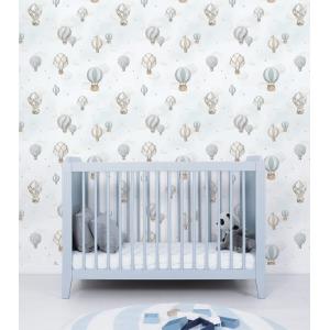 Papel pintado no tejido globos aerostáticos, azul/gris, 50…