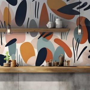 Papel pintado óvalos de colores 364x270cm