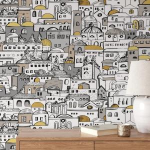 Papel pintado paisaje en papel ecológico fino,200x280cm,8 h…