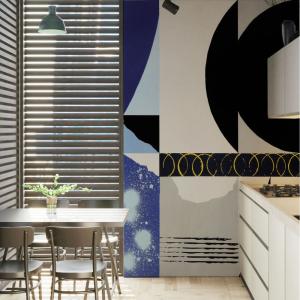 Papel pintado panorámico Abstracción 1, Azul 150 x 250cm