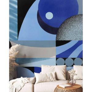Papel pintado panorámico Abstracción 4, Azul 150 x 250cm