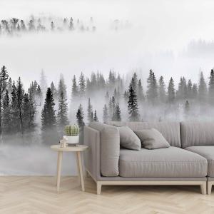 Papel pintado panorámico bosque en la niebla. 364x270cm