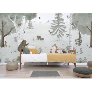 Papel pintado panorámico bosque y animales 400x248 cm