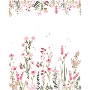 Papel pintado panorámico campos flores izquierda 200x248 cm