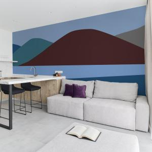 Papel pintado panoramico colinas azul 150x250cm