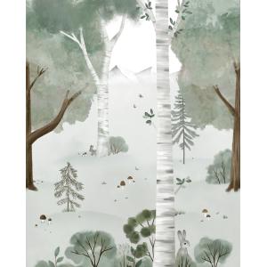 Papel pintado panorámico con estampado de bosque 200x248 cm