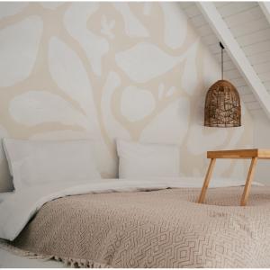 Papel pintado panorámico con motivos vegetales beige 300x25…