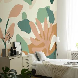 Papel pintado panorámico con motivos vegetales colores 150x…