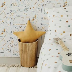 Papel pintado panorámico con pequeños dinosaurios,  375 x 2…