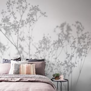 Papel pintado panoramico de flor de campo gris 150x250cm