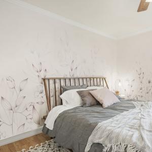 Papel pintado panorámico de primavera, Rosa 375 x 250cm