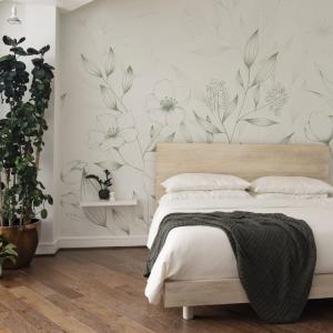 Papel pintado panorámico de primavera, Verde 450 x 250cm