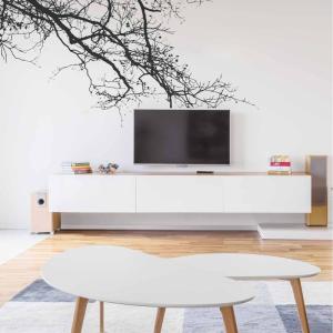 Papel pintado panoramico de ramas abstractas, Negro 300 x 25