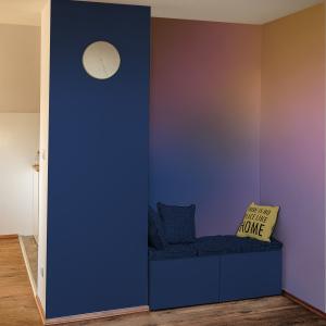 Papel pintado panorámico degradado azul y rosa colores 150x…